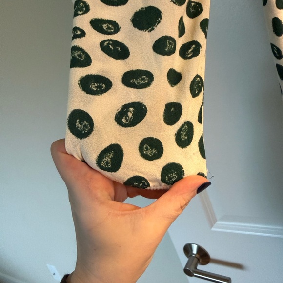 Reformation Green Polka Dot Square-Neck Midi Dress - Picture 6 of 6